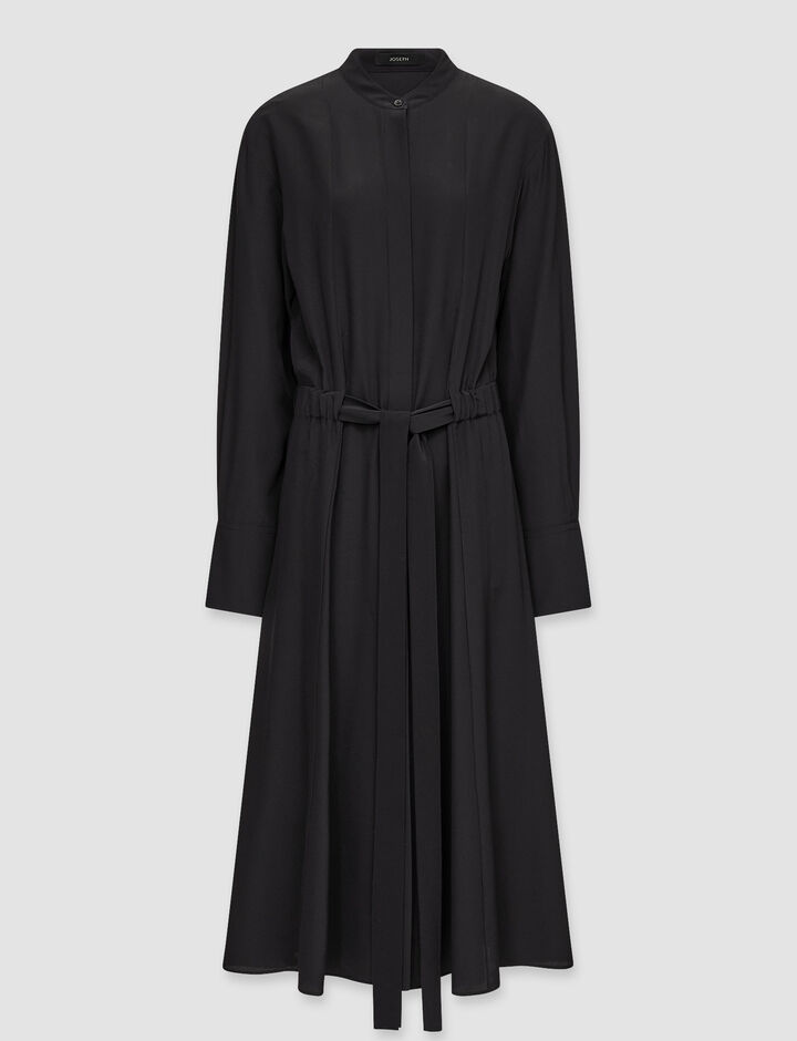 Joseph, Crepe de Chine Fairbaim Dress – Shorter Length   , in Black